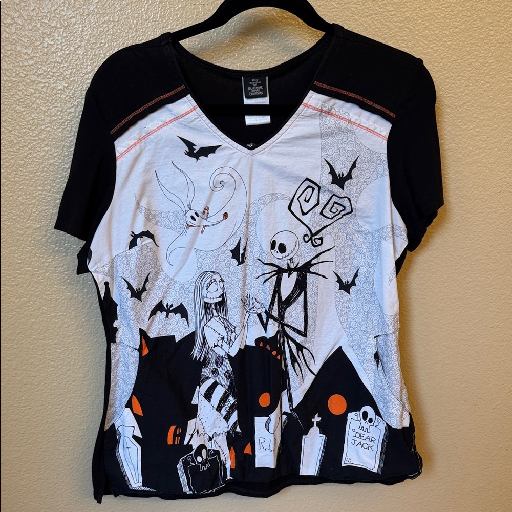 Disney The Nightmare Before Christmas Halloween Scrub Top